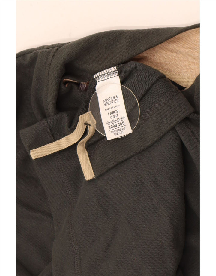 Marks & Spencer Ανδρικό μπλουζάκι με φερμουάρ Μπλε Harbor Μακρυμάνικο Μεγάλο Πράσινο