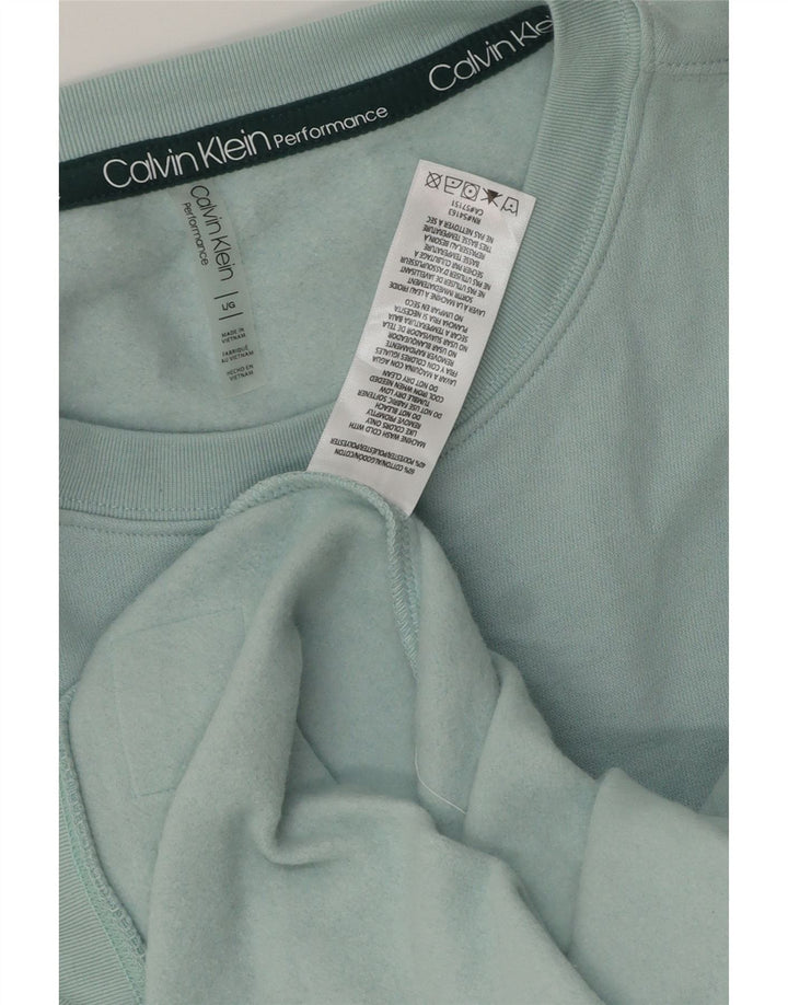 Ανδρικό φούτερ Calvin Klein Jumper Μεγάλο Τυρκουάζ Βαμβακερό