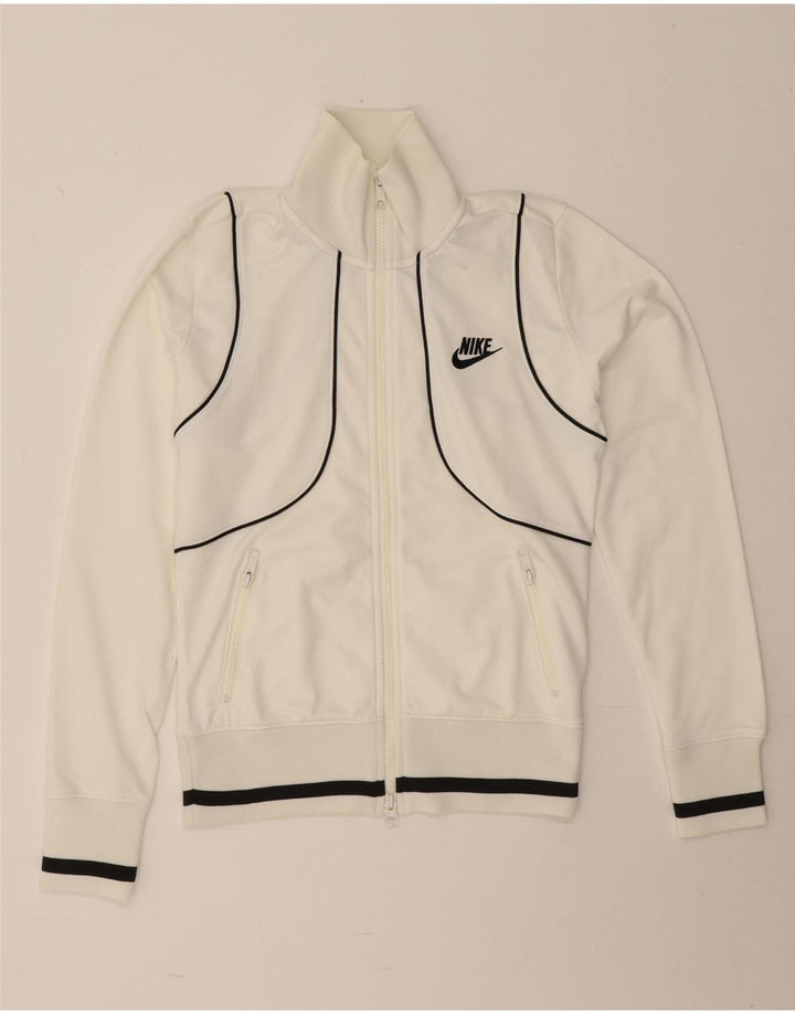 Γυναικεία αθλητική φόρμα Nike Top Jacket UK 8/10 Small White Polyester