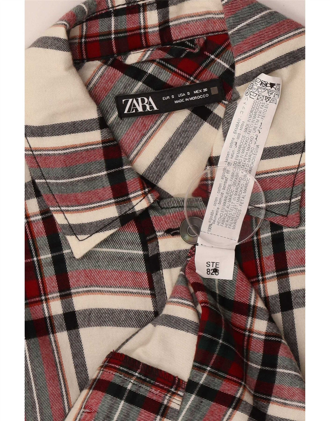 Zara Γυναικείο Μπουφάν Utility Oversized UK 10 Μικρό πολύχρωμο τσεκ