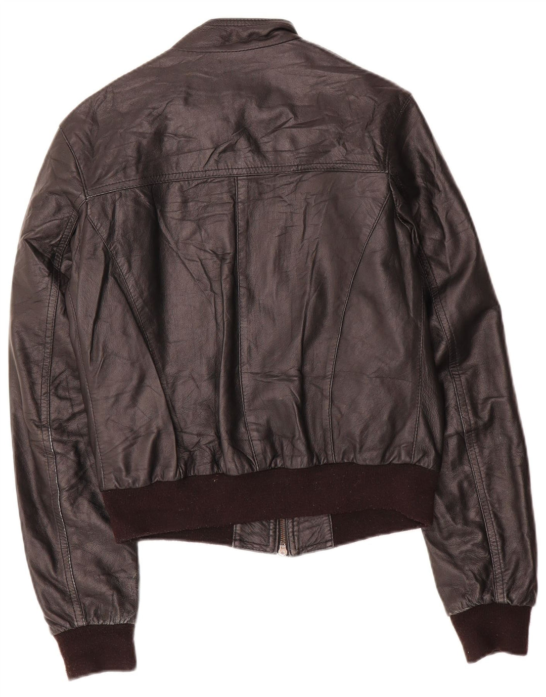 Vintage Γυναικείο Δερμάτινο Μπουφάν UK 12 Medium Μαύρο