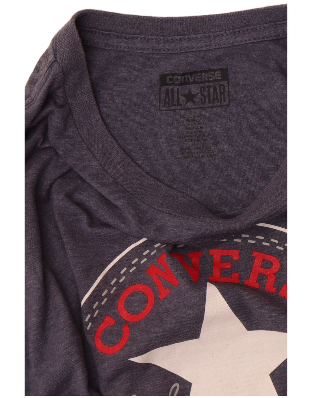 Ανδρικό γραφικό T-Shirt Converse Top Small Navy Blue