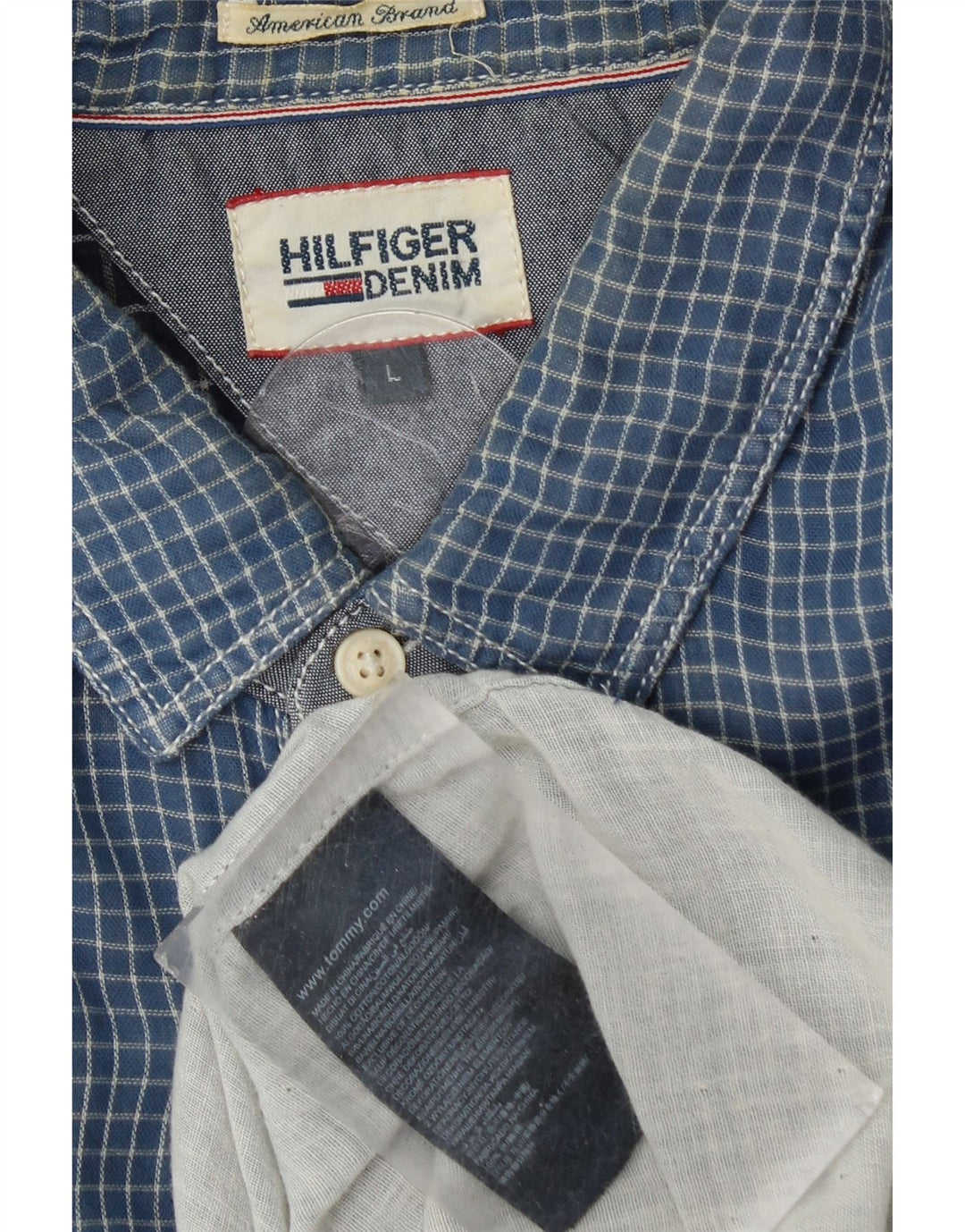 Ανδρικό πουκάμισο Tommy Hilfiger Large Blue Check Cotton