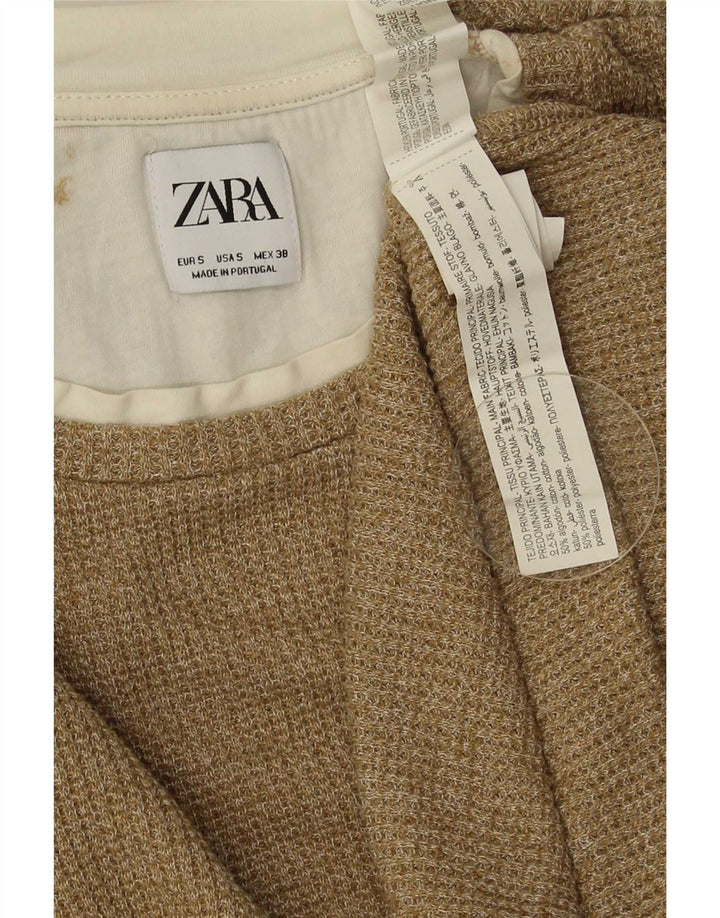 Zara Ανδρικό τοπ μακρυμάνικο μικρό μπεζ βαμβακερό