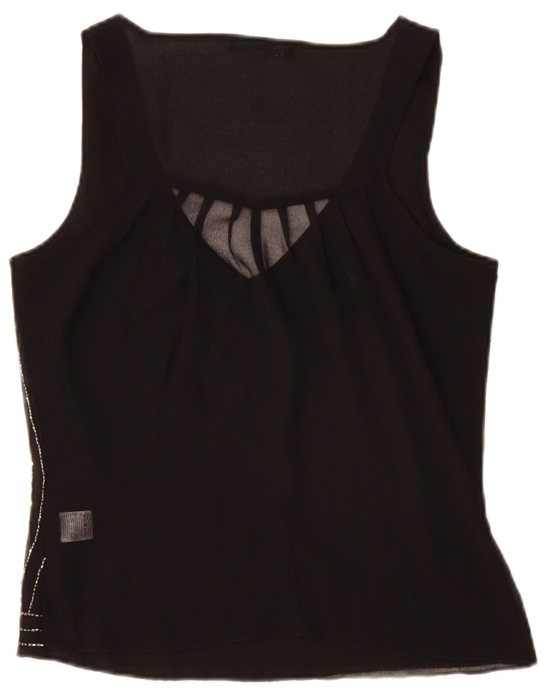 JANE NORMAN Γυναικεία μπλούζα αμάνικη μπλούζα UK 8 Small Black ριγέ