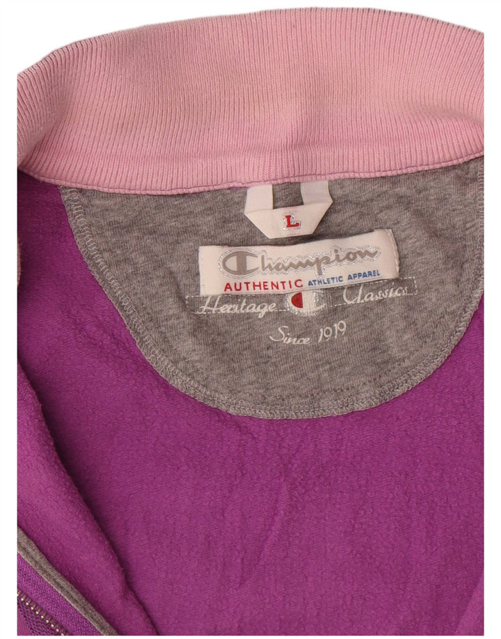 Champion Womens Heritage Classics αθλητική φόρμα Top Jacket UK 16 Large Pink