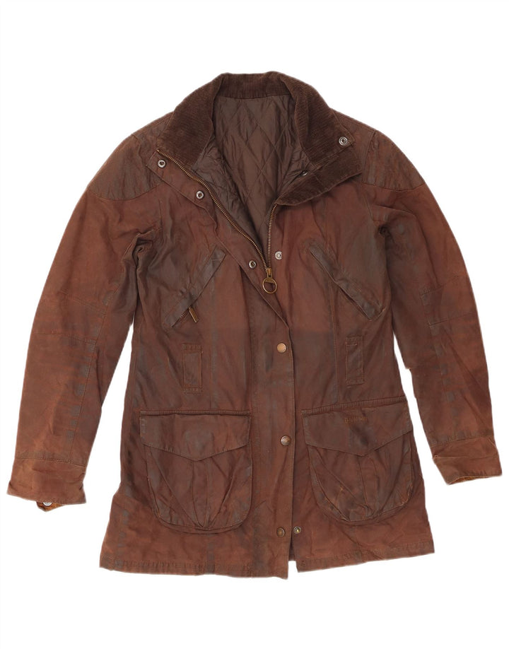 Barbour Γυναικείο κερωμένο βαμβακερό μπουφάν UK 8 Small Brown
