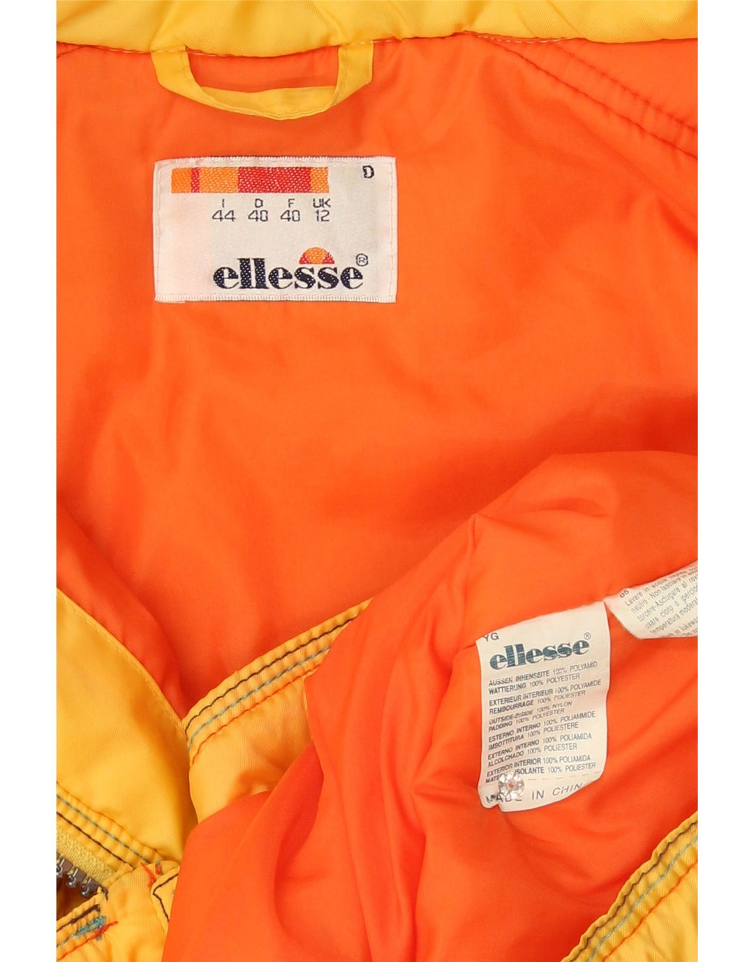 Ellesse Γυναικείο Μπουφάν με κουκούλα αντιανεμικό UK 12 Medium Yellow