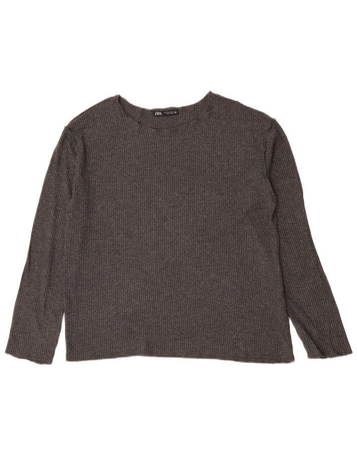 Zara γυναικείο τοπ μακρυμάνικο UK 10 Small Grey