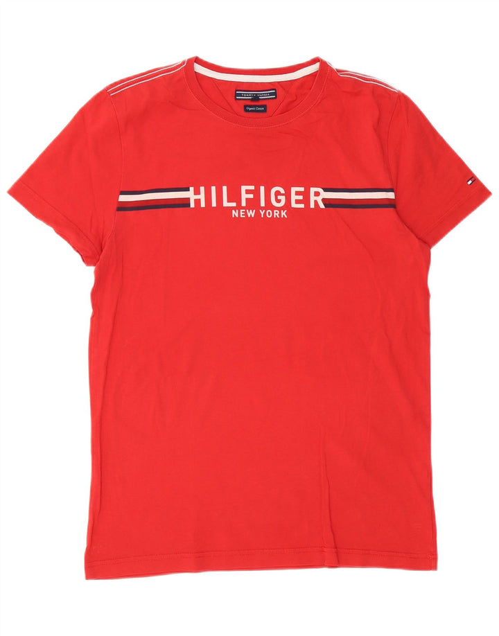 Ανδρικό γραφικό T-Shirt Tommy Hilfiger Top Μεσαίο κόκκινο βαμβακερό