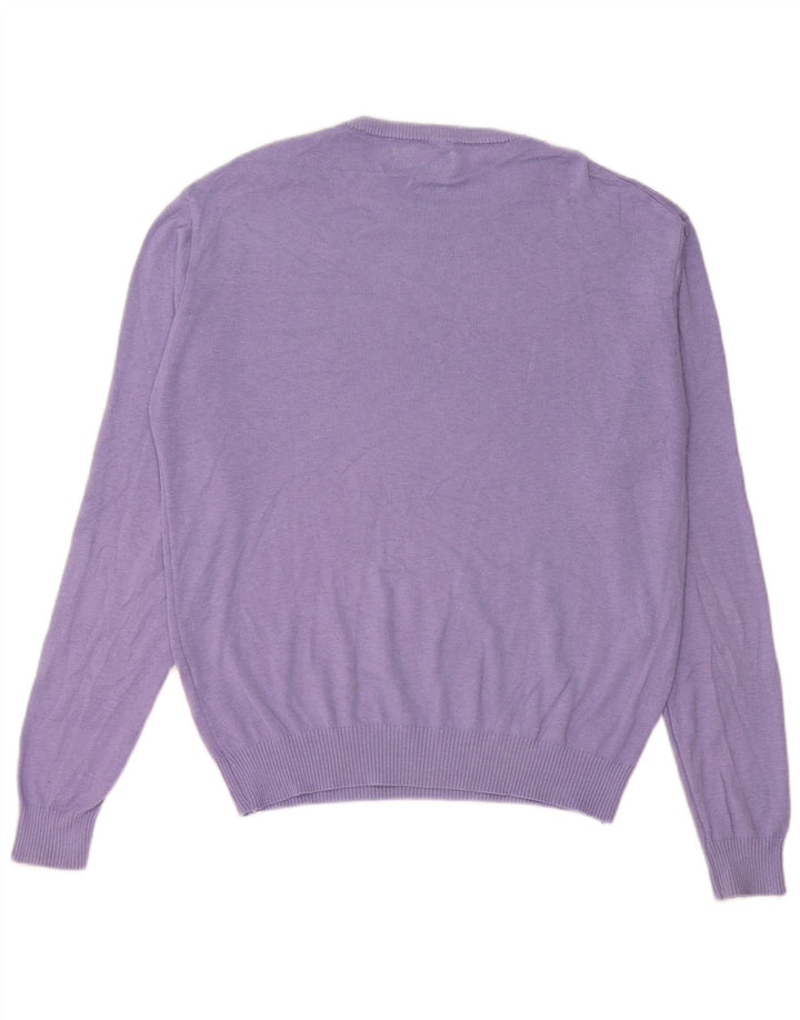 Πουλόβερ Penguin Mens Crew Neck Jumper Μεγάλο Μωβ