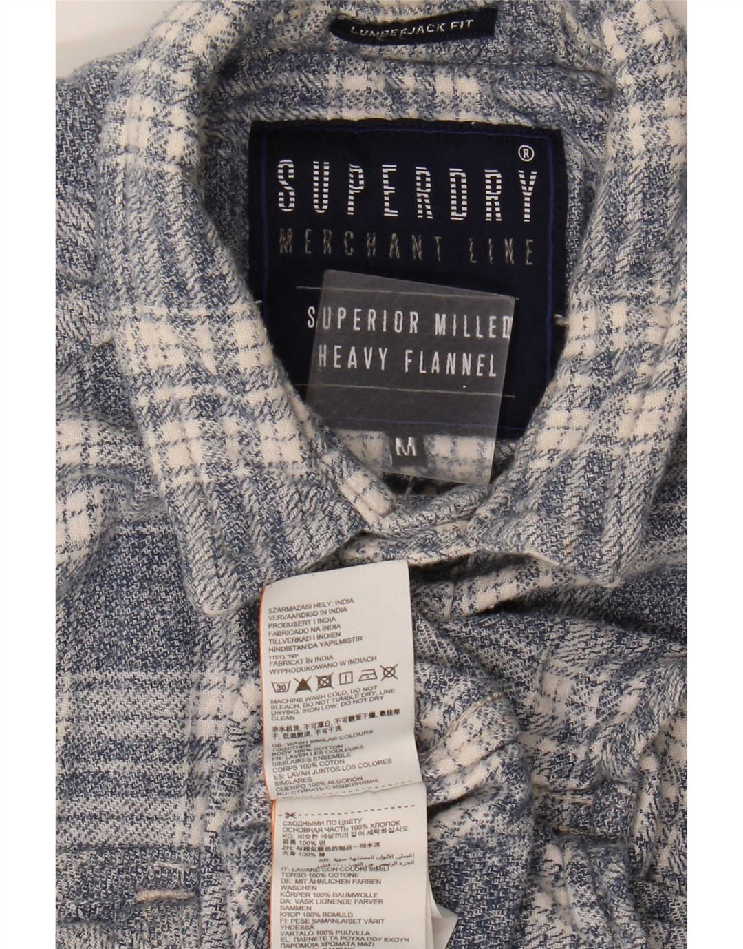 Superdry Ανδρικό φανελένιο πουκάμισο μεσαίο γκρι καρό βαμβακερό