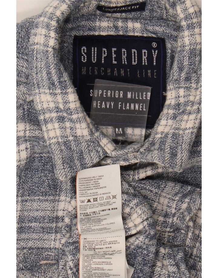 Superdry Ανδρικό φανελένιο πουκάμισο μεσαίο γκρι καρό βαμβακερό