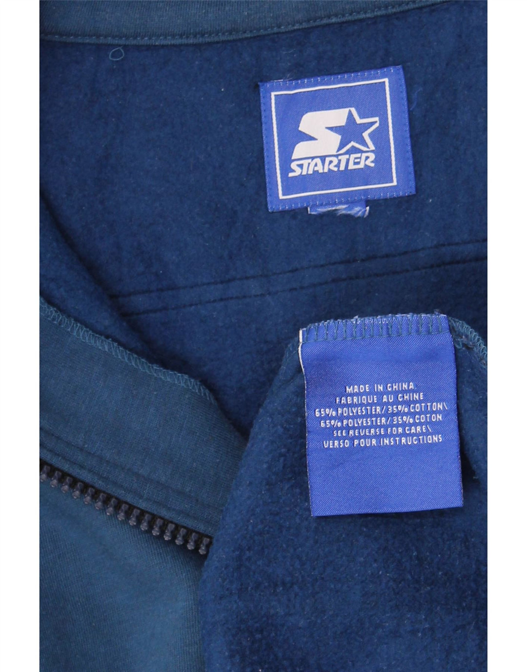 Μίζα ανδρικό φούτερ με φερμουάρ Jumper XL Blue Colourblock Polyester