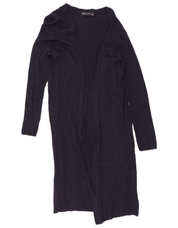 Marks & Spencer Γυναικείο πουλόβερ Longline Cardigan UK 12 Medium Navy Blue