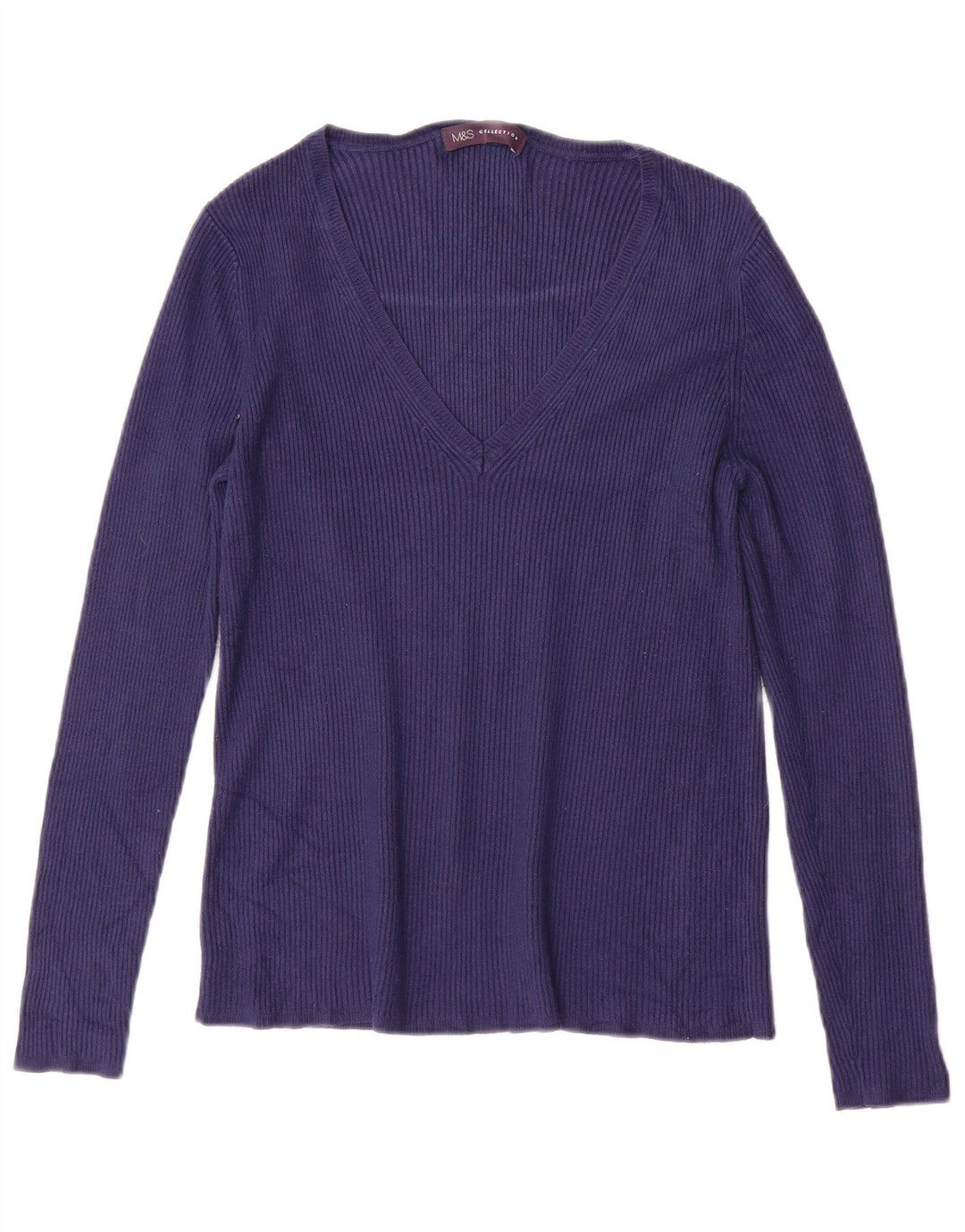 MARKS & SPENCER Γυναικείο πουλόβερ με V λαιμόκοψη UK 10 Small Navy Blue