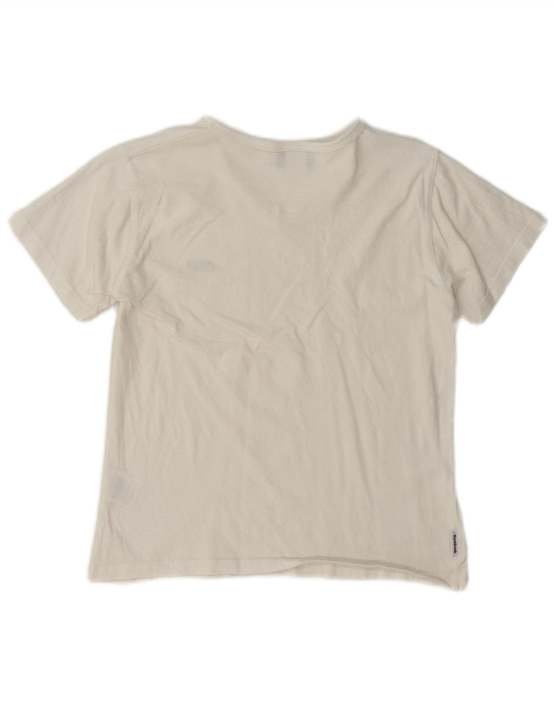 Reebok Γυναικείο T-Shirt Top UK 14 μεγάλο λευκό βαμβακερό