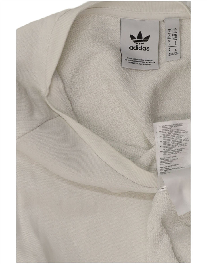 Ανδρικό φούτερ ADIDAS Jumper μεγάλο λευκό βαμβακερό