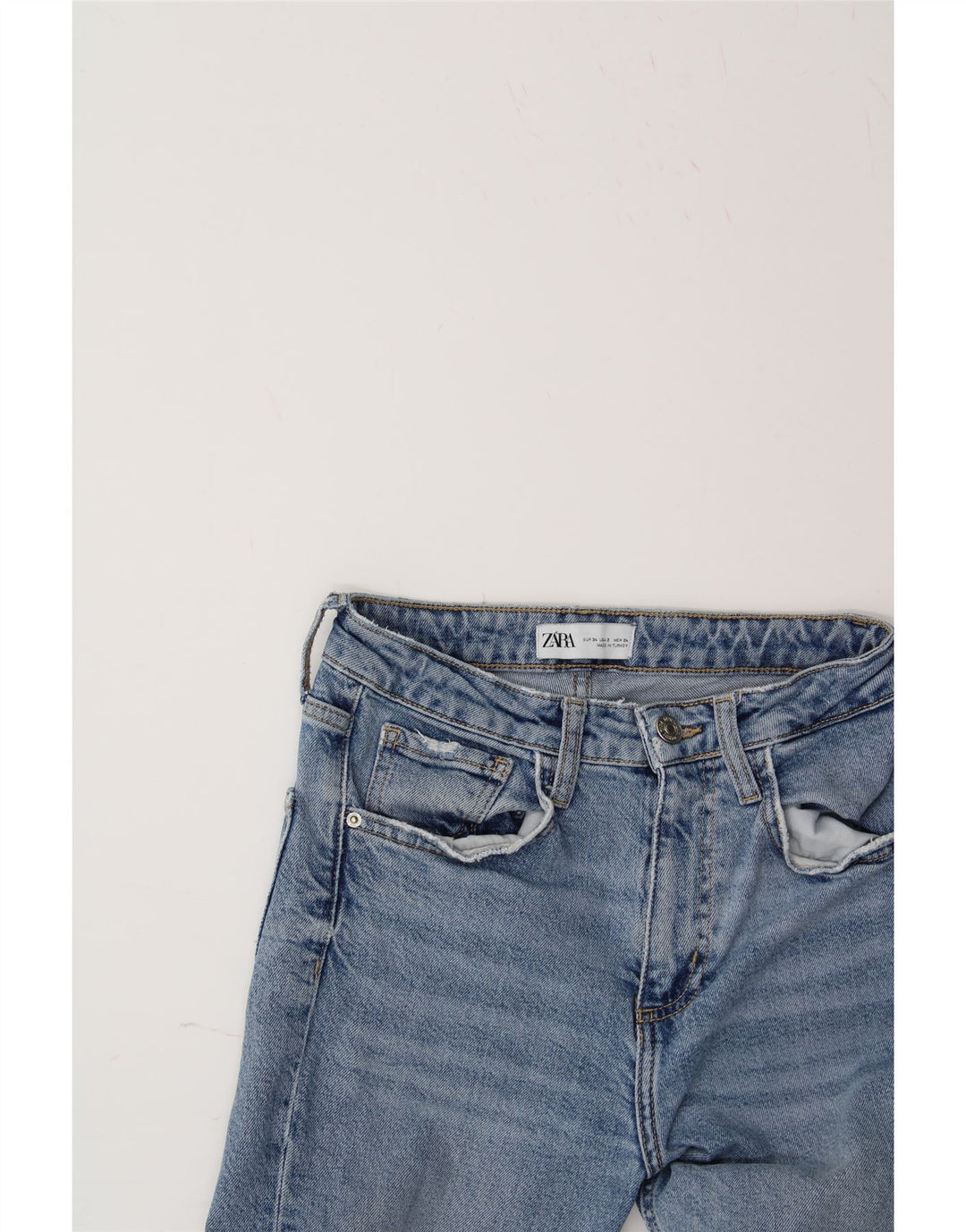 ZARA Womens Slim Jeans EU 34 2XS W24 L26 Blue Vintage Zara and Second-Hand Zara from Messina Hembry 