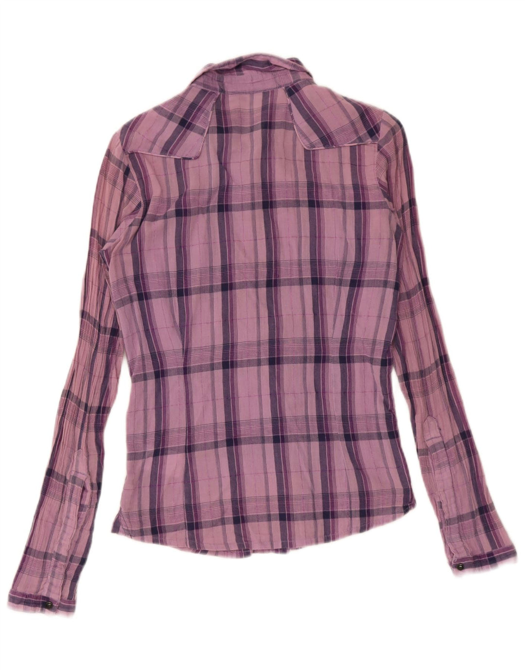 Lee Γυναικείο πουκάμισο UK 10 Small Purple καρό βαμβακερό