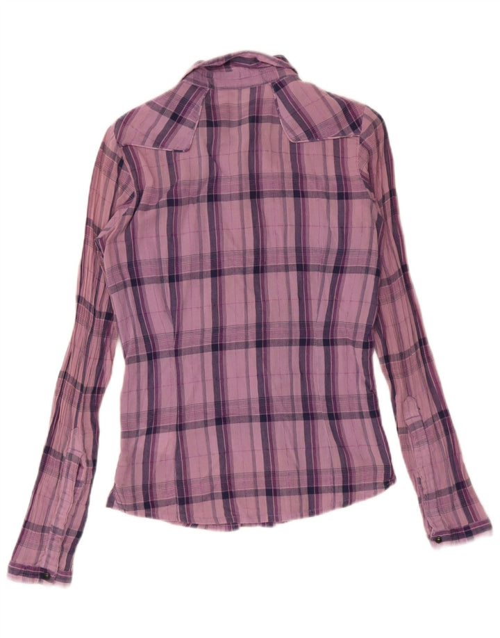 Lee Γυναικείο πουκάμισο UK 10 Small Purple καρό βαμβακερό