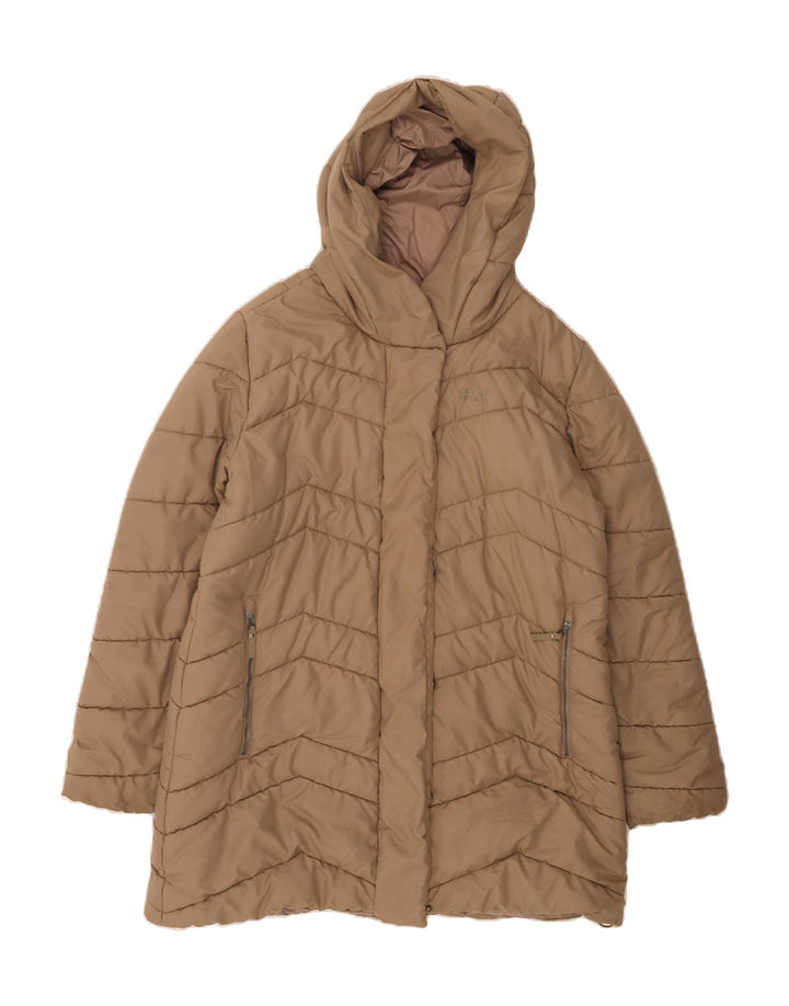JACK WOLFSKIN Womens Hooded Padded Coat UK 18 XL  Grey Polyester Vintage Jack Wolfskin and Second-Hand Jack Wolfskin from Messina Hembry 