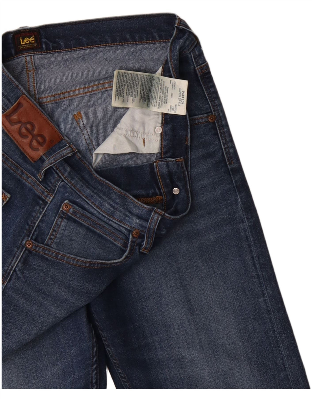 Lee Mens Daren Slim Jeans W33 L34 Blue Cotton