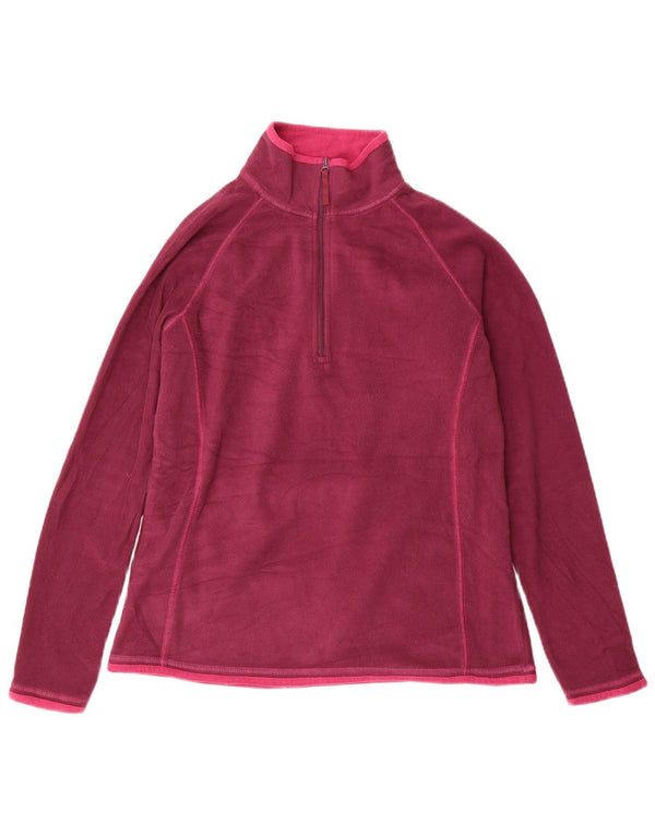Mountain Warehouse Womens Zip Neck Fleece Jumper UK 12 Medium Purple