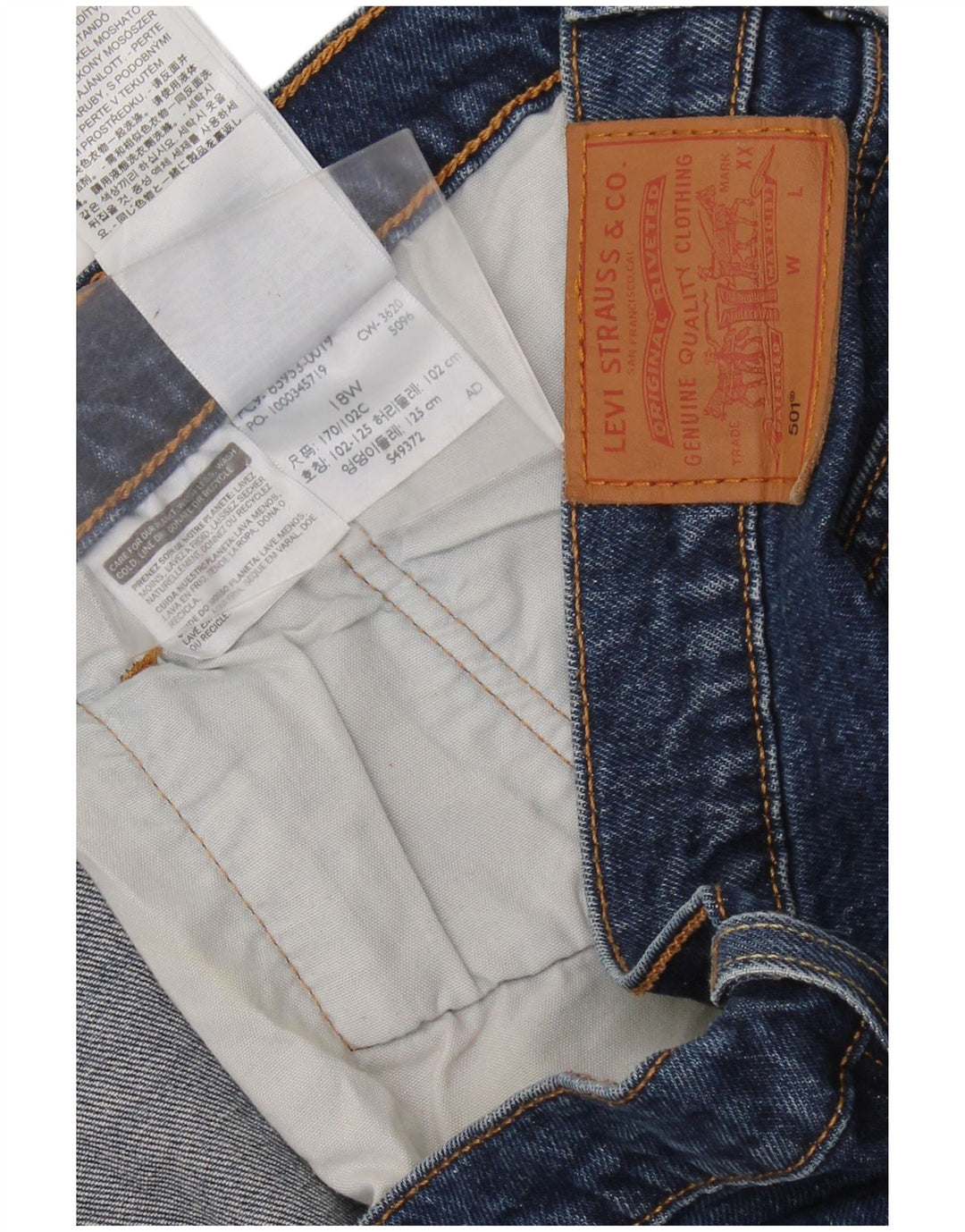 LEVI'S Γυναικείο 501 Cropped Jeans US 18 2XL W42 L26 Μπλε βαμβακερό