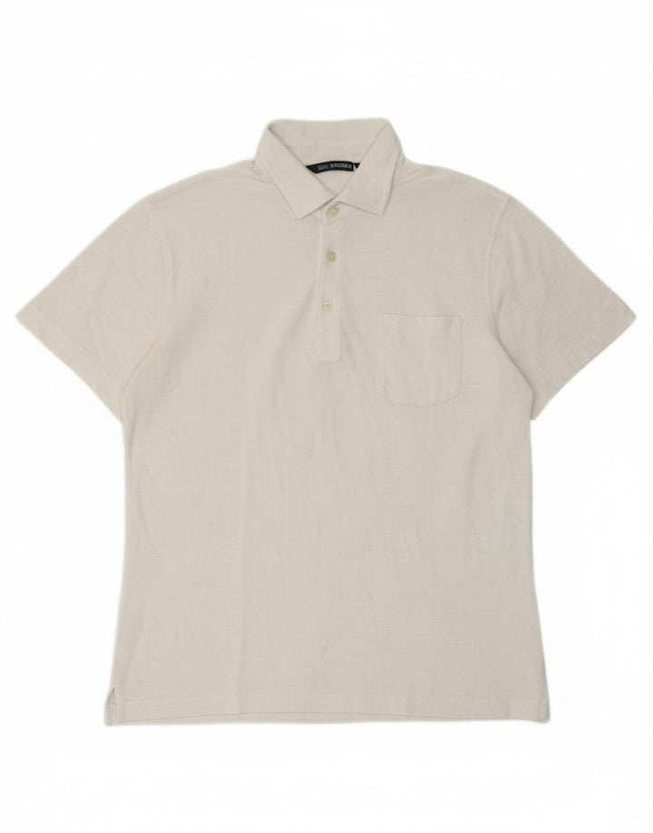 GAS Mens Polo Shirt Medium White Polyester