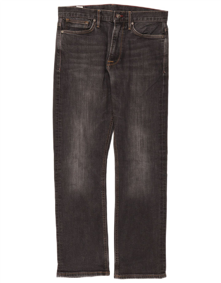 Marks & Spencer Ανδρικό Τζιν Μπλε Harbor Straight W34 L31 Μαύρο βαμβακερό