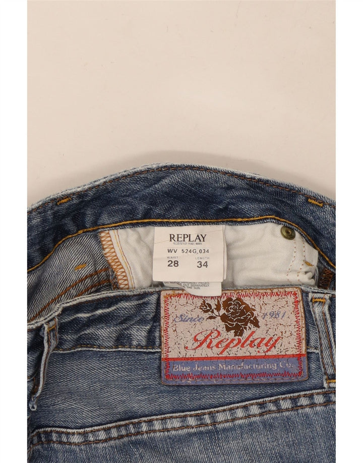 REPLAY Γυναικείο ίσιο τζιν W28 L30 Μπλε βαμβακερό