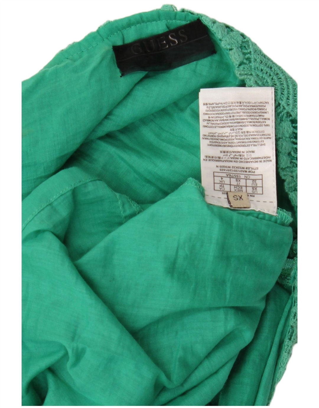 GUESS Γυναικείο Δαντελένιο Φόρεμα UK 4 XS Πράσινο Βαμβακερό