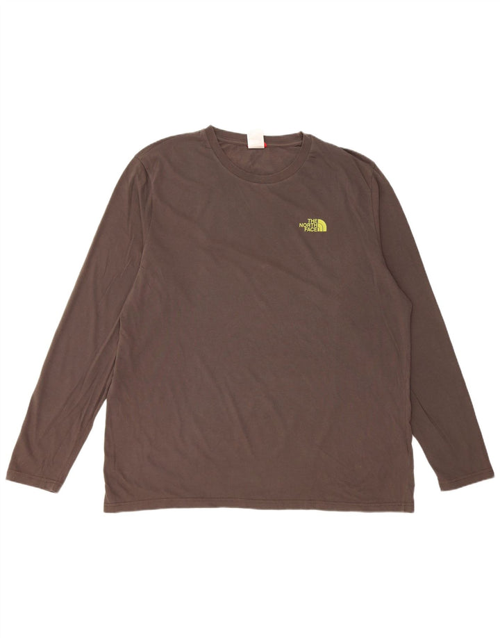 Το ανδρικό γραφικό τοπ μακρυμάνικο XL γκρι βαμβακερό