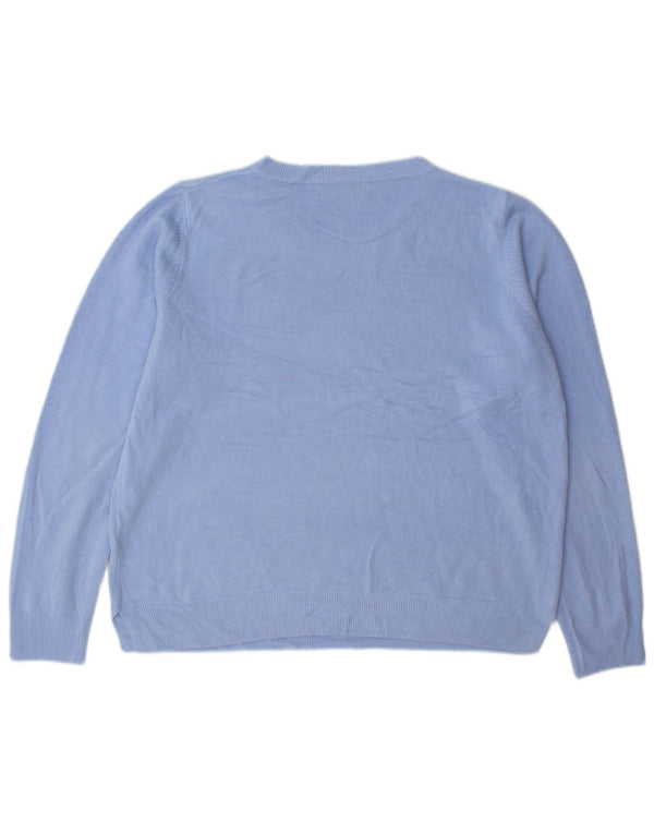 Marks & Spencer Γυναικείο πουλόβερ με λαιμό σκάφος UK 18 XL μπλε ακρυλικό