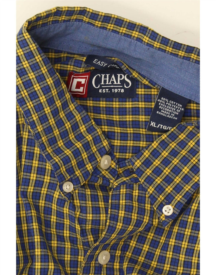 Chaps Ανδρικό πουκάμισο XL Blue Check Cotton