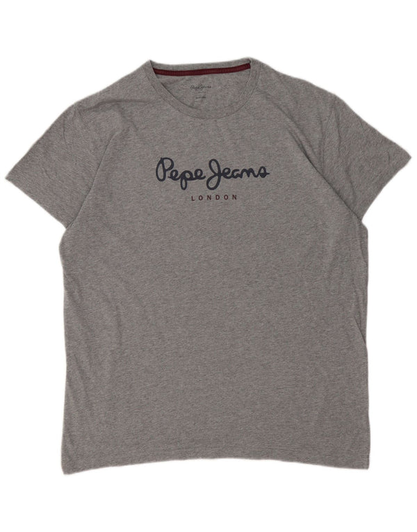 Γυναικείο κανονικό γραφικό μπλουζάκι PEPE JEANS Top UK 18 XL Grey