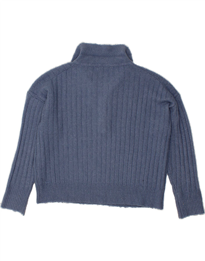 WAREHOUSE Womens Polo Neck Jumper Sweater UK 14 Medium Blue Polyester Vintage Warehouse and Second-Hand Warehouse from Messina Hembry 