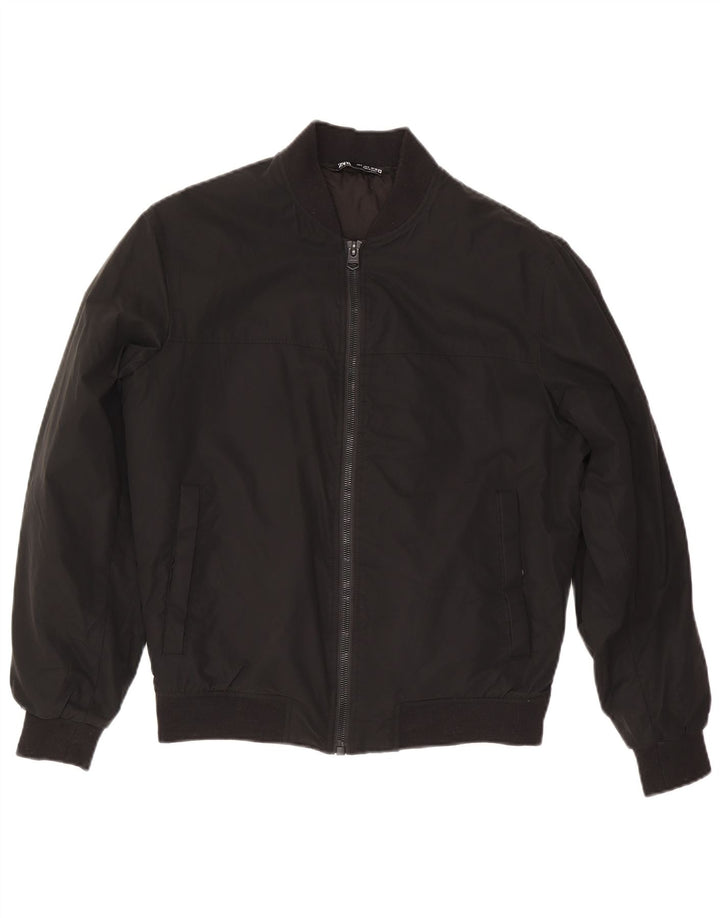 Zara Ανδρικό Loose Fit Bomber Jacket UK 36 Small Black Polyester