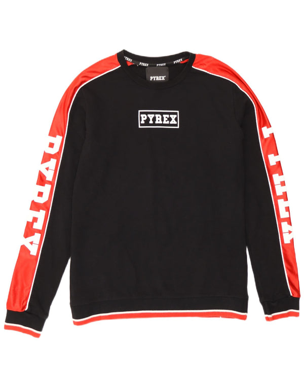 Ανδρικό γραφικό φούτερ Pyrex Jumper Μεσαίο μαύρο χρώμα, βαμβακερό