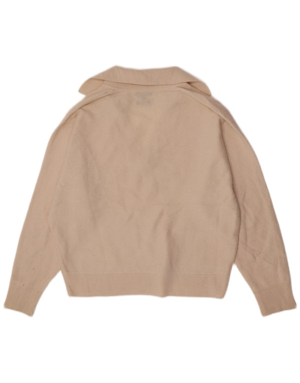 Massimo Dutti Γυναικείο πουλόβερ με λαιμό πόλο UK 10 Small Off White