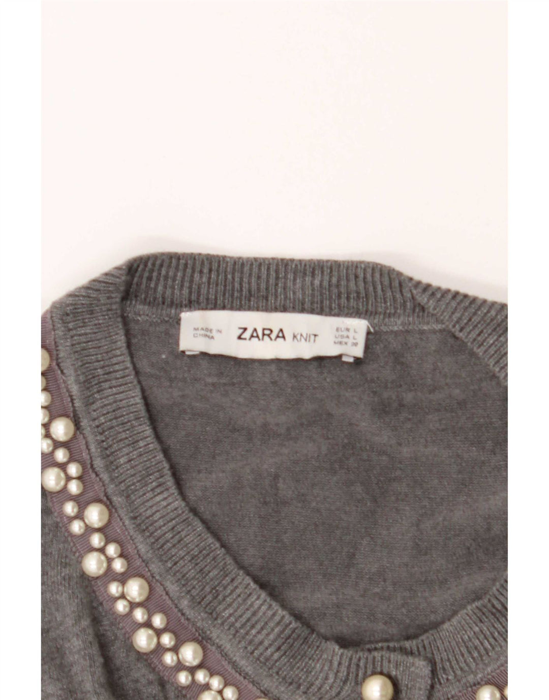 Zara Γυναικεία Ζακέτα UK 14 Large Grey