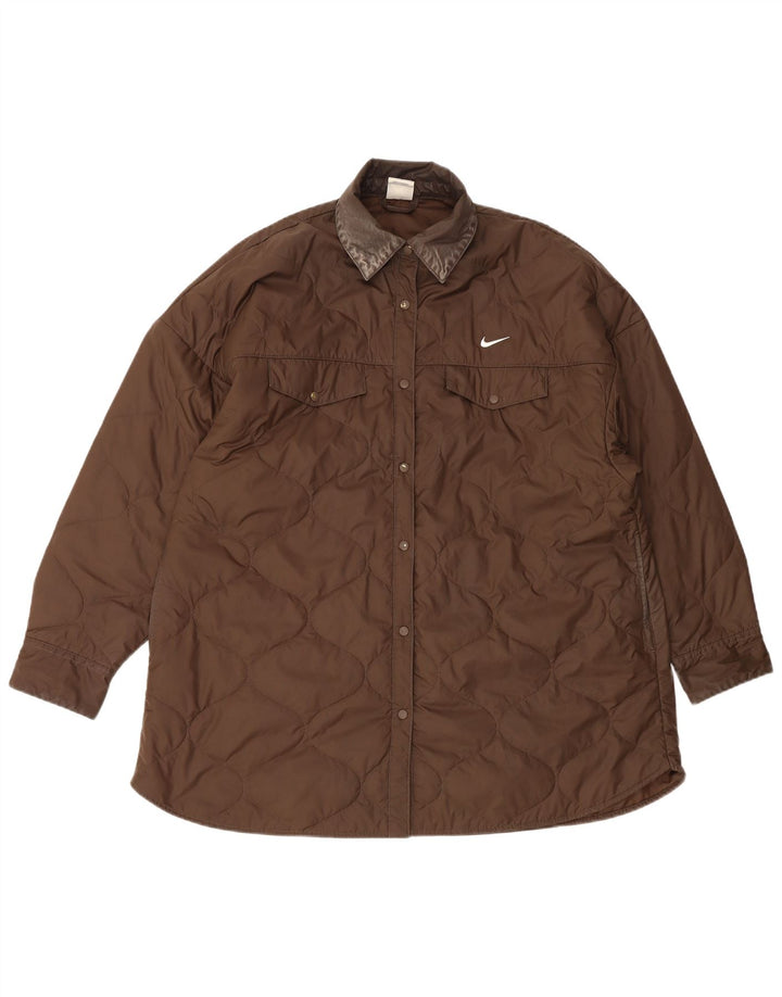 Nike γυναικείο καπιτονέ μπουφάν UK 16 Large καφέ πολυεστέρας