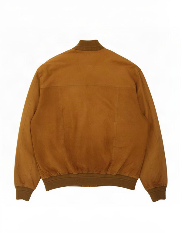 Vintage Ανδρικό Suede Bomber Jacket IT 56 3XL Beige Leather