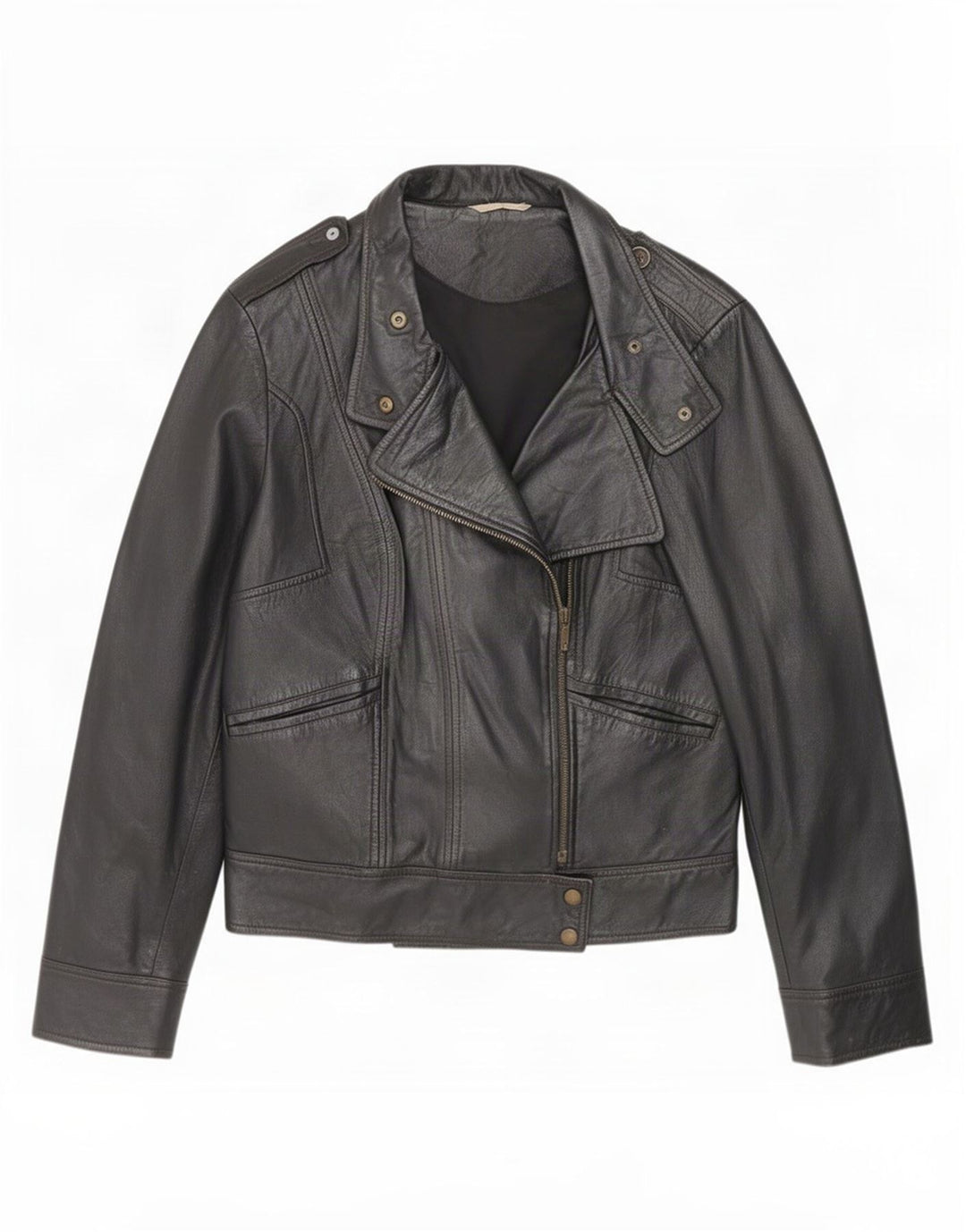 Promod Γυναικείο Δερμάτινο Μπουφάν Biker UK 14 Μεσαίο Μαύρο