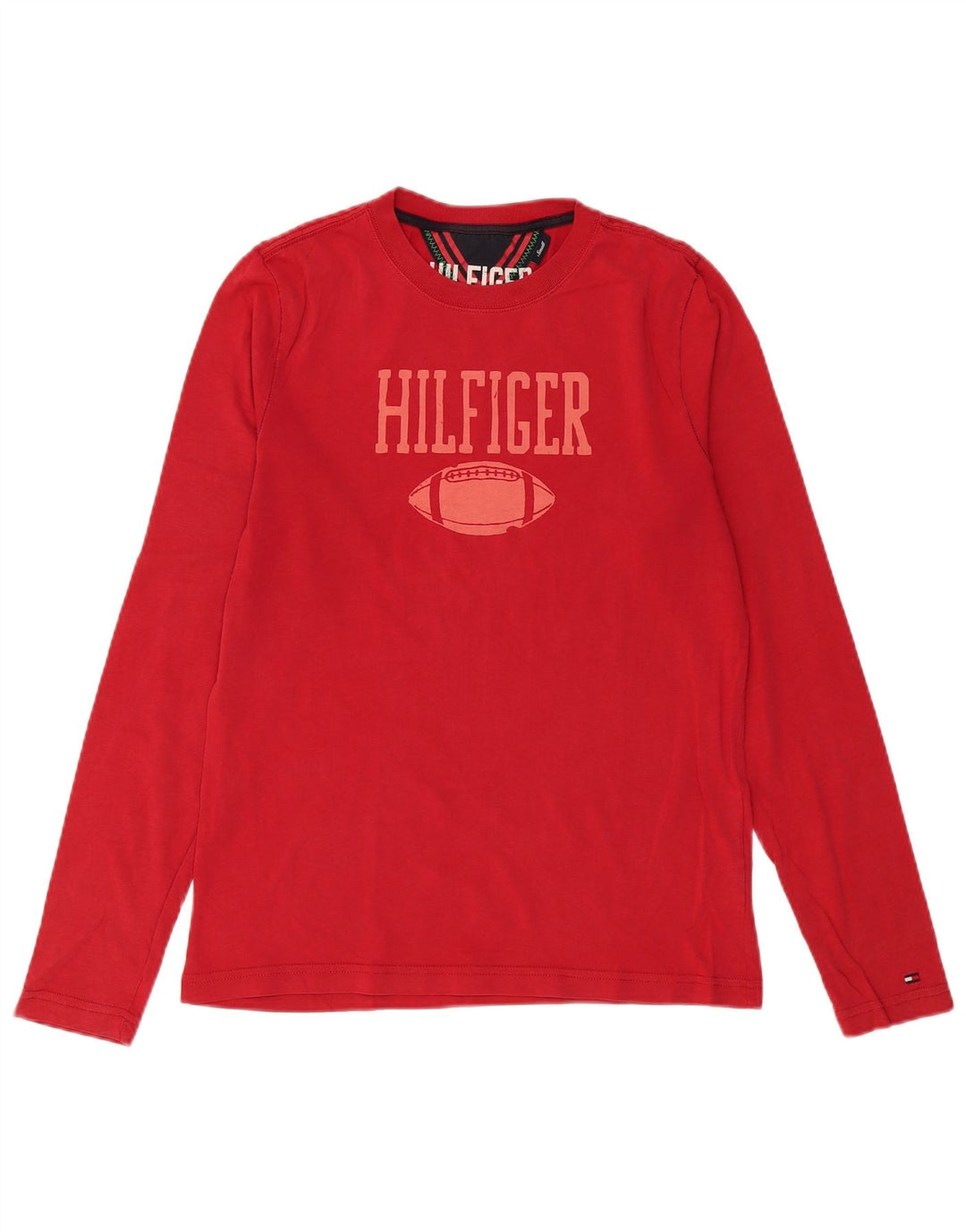 Tommy Hilfiger Ανδρικό γραφικό τοπ μακρυμάνικο μικρό κόκκινο βαμβακερό