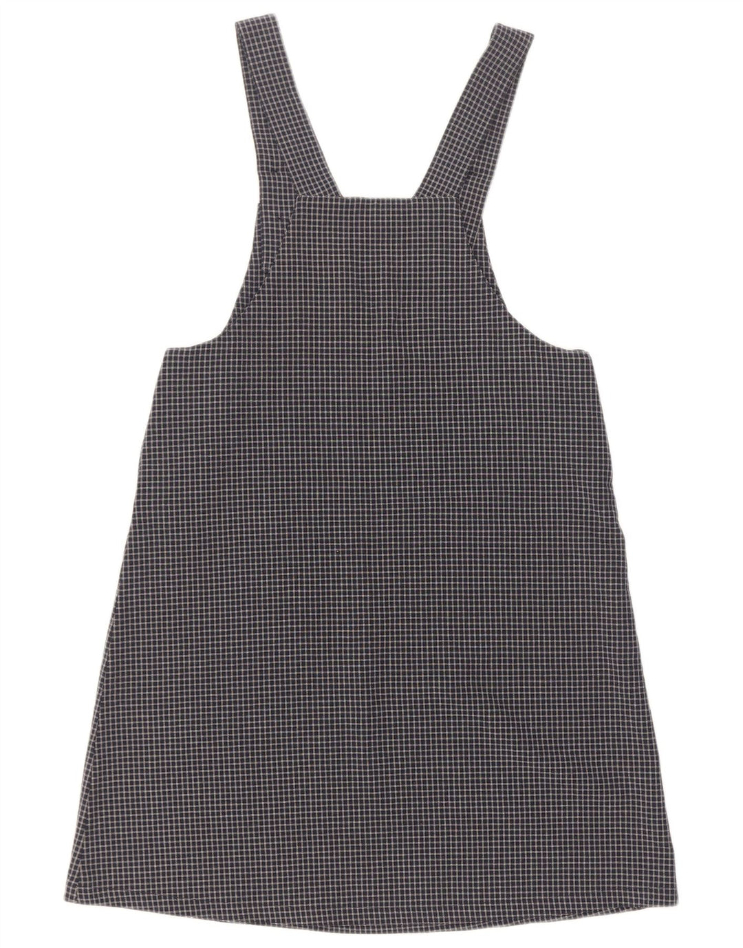 Vintage γυναικείο φόρεμα Dungaree UK 12 Medium Navy Blue Check