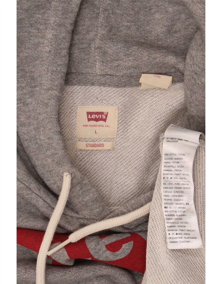Ανδρικό γραφικό κουκούλα Levi's μεγάλο γκρι βαμβακερό