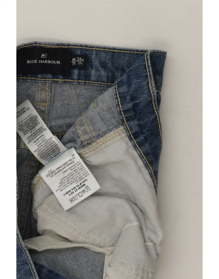 Marks & Spencer Ανδρικό Τζιν Μπλε Harbor Straight W34 L31 Βαμβακερό