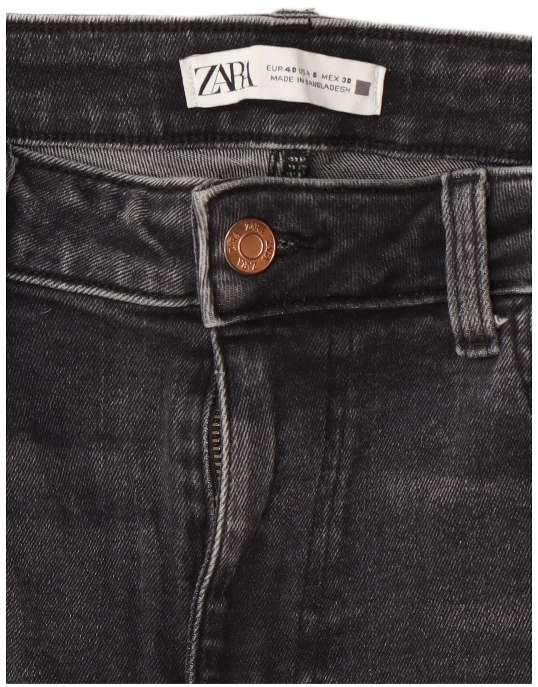 Zara Γυναικείο Cropped Jeans EU 40 Medium W30 L26 Grey